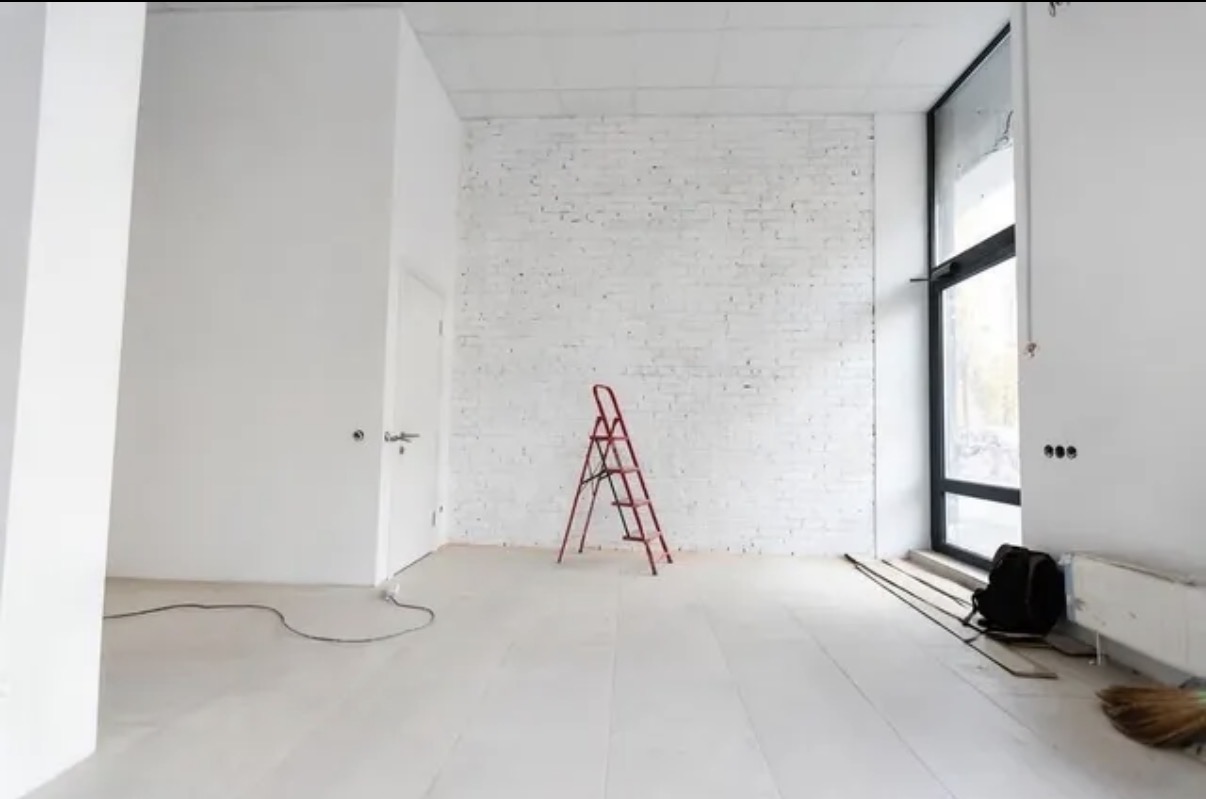 Drywall finished interior of a commercial space