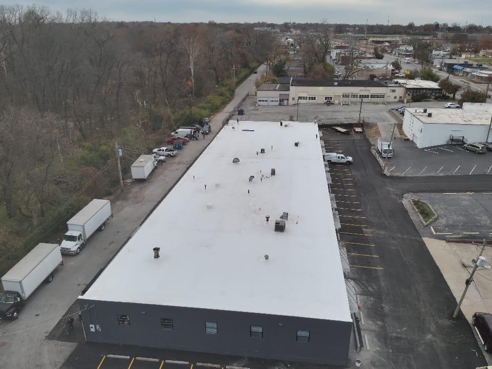 Amigo job site, in-progress roof work