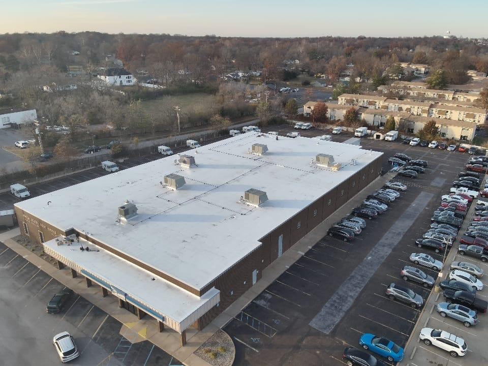 Amigo job site, in-progress roof work
