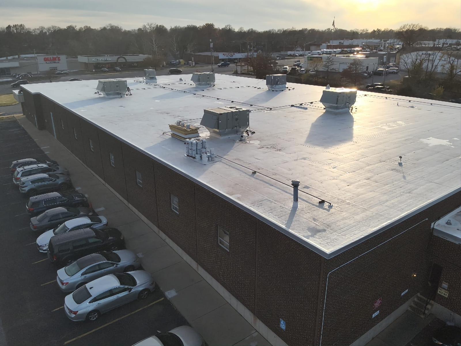Amigo job site, in-progress roof work